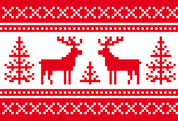 Seamless pattern with deers
