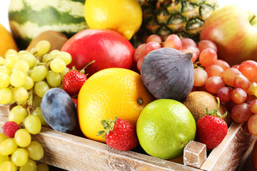 Ripe and tasty fruits background