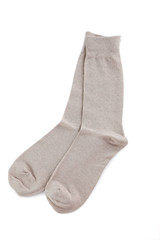 Grey socks isolated on a white