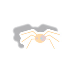 Vector illustration paper sticker Halloween icon spooky spider