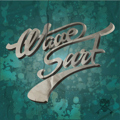 vector surf print and vintage background
