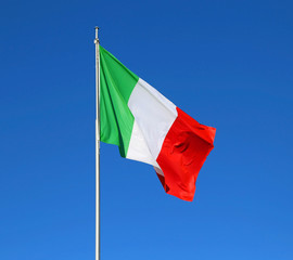 great Italian flag waving