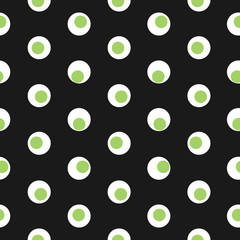 Patrón geométrico abstracto con puntos de colores sobre un fondo oscuro