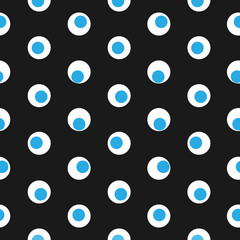 Patrón geométrico abstracto con puntos de colores sobre un fondo oscuro