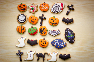 Fresh halloween gingerbread cookies