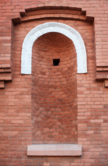 architectural niche in the brick Old Red wall