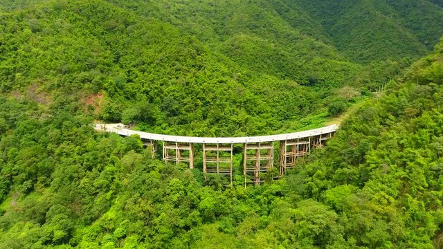 aerial view of Huay Tong bridge  in Phetchabun, Thailand .