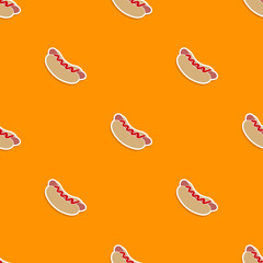 Seamless pattern with fastfood icons for your design