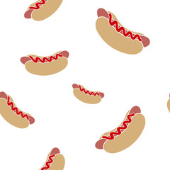 Seamless pattern with fastfood icons for your design