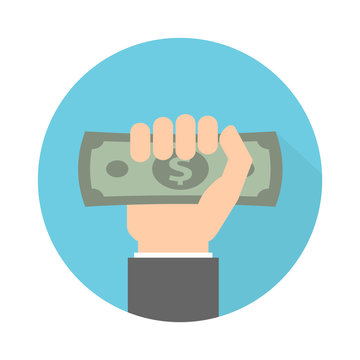 Hand Squeezing Money Icon