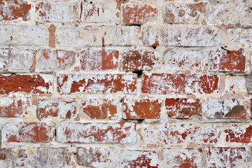 A fragment of a brick wall. Фрагмент старой кирпичной стены.
