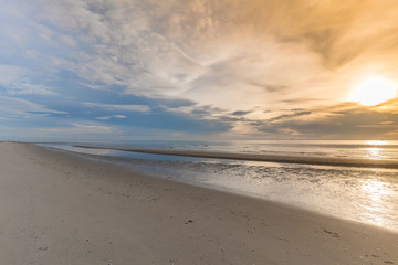 Scenery in the morning of Pranburi beach , Pranburi district ,  Prachuap Khiri Khan Province, Thailand
