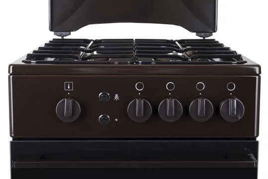 Brown gas stove isolated on a white background