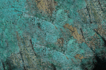 old spotty stained concrete wall texture background. blue, gray color. covered with moss
