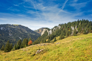 Alpine mountain landscape in fall