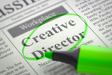 Fototapeta premium Job Opening Creative Director. 3D.