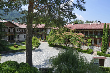 Fototapeta na wymiar The yard of the Klisurski monastery, Bulgaria