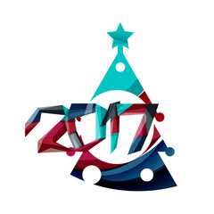 Obraz na płótnie Canvas 2017 Christmas and New Year Geometric Banner