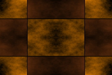 Illustration of an abstract brown and orange square frame