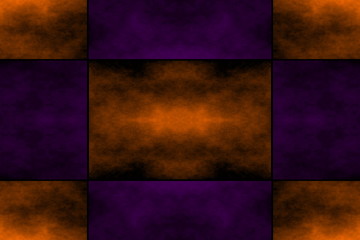 Illustration of an abstract orange and purple square frame