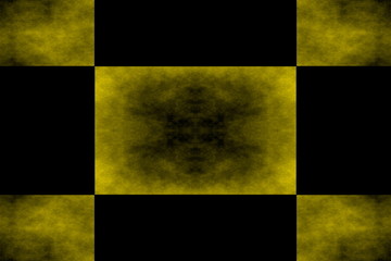 Illustration of an abstract yellow and black square frame