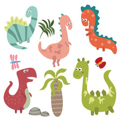Set funny dinosaurs