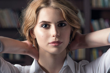 Beautiful model, blond, portrait