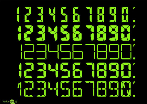 Set of Calculator digital numbers