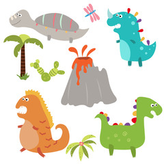 Set funny dinosaurs