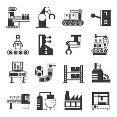 robot and manufacturing icons