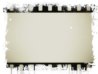Grunge film strip frame with dripping