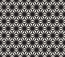 Vector Seamless Black And White Triangle Lines Grid Pattern