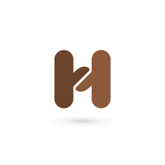 Letter H coffee logo icon design template elements