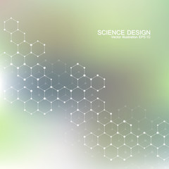 Structure molecule of DNA and neurons. Structural atom. Chemical compounds. Medicine, science, technology concept. Geometric abstract background. Vector illustration for your design.