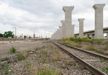 Bridge abutment / View of bridge abutment in construction site.