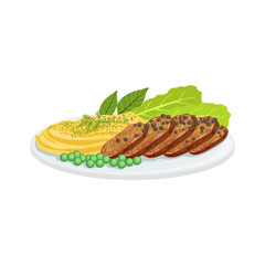 Pepper Meat European Cuisine Food Menu Item Detailed Illustration