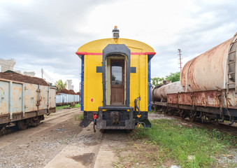 Fototapeta na wymiar Train / View of railway carriages parked.