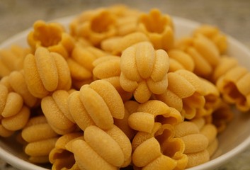 Pumpkin shaped orange pasta