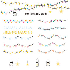 Naklejka premium bunting and light elements