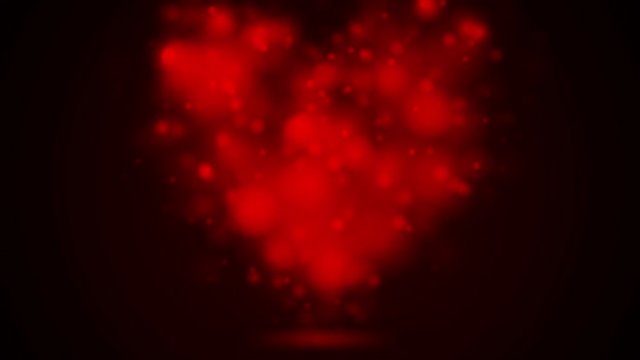 Glowing shiny red heart on black background. Valentine Day love animation. Motion graphic design video clip Ultra HD 4K 3840x2160