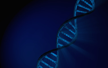 DNA Double helix, blue Detailed with blue background