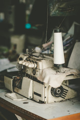 Old vintage sewing machine.