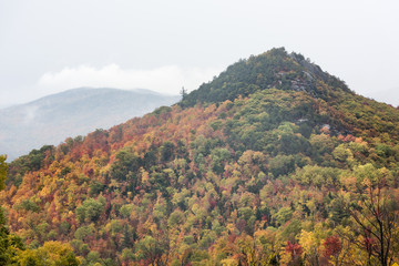 Fototapeta na wymiar Misty Autumn Mountain