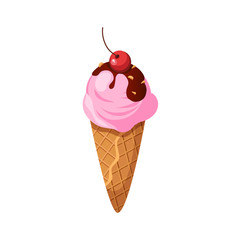 Scoop Of Ice-cream In A Cone Milk Based Product Isolated Icon
