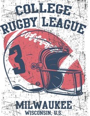 vector rugby print