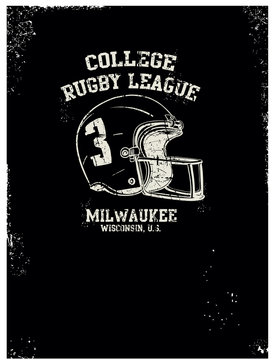 vector rugby print