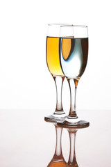 two glasses with drinks