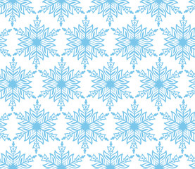 Blue snowflake Christmas seamless background