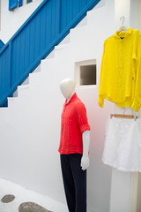 Primary colors composition of a street shop in Greece - 124024960