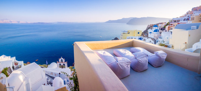 Fototapeta Seascape of Santorini Island